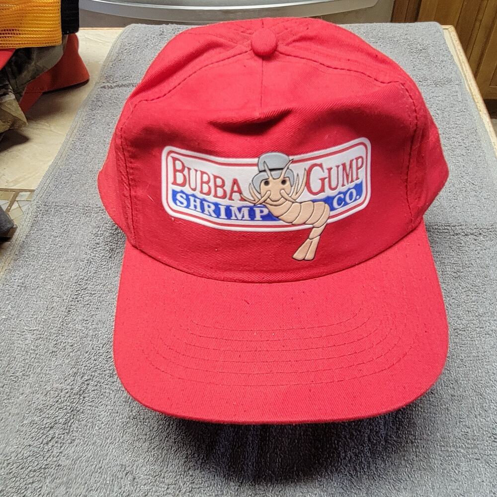 Bubba Gump Shrimp Co. Red Forrest Gump Snapback Hat Trucker Adjustable 2003
